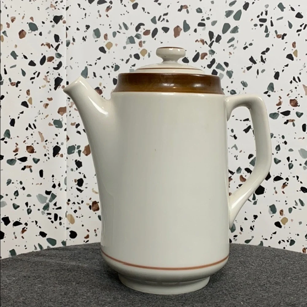 Vintage stoneware 70s teapot